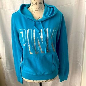 Victoria’s Secret PINK Foil Silver Logo Pullover Hoodie